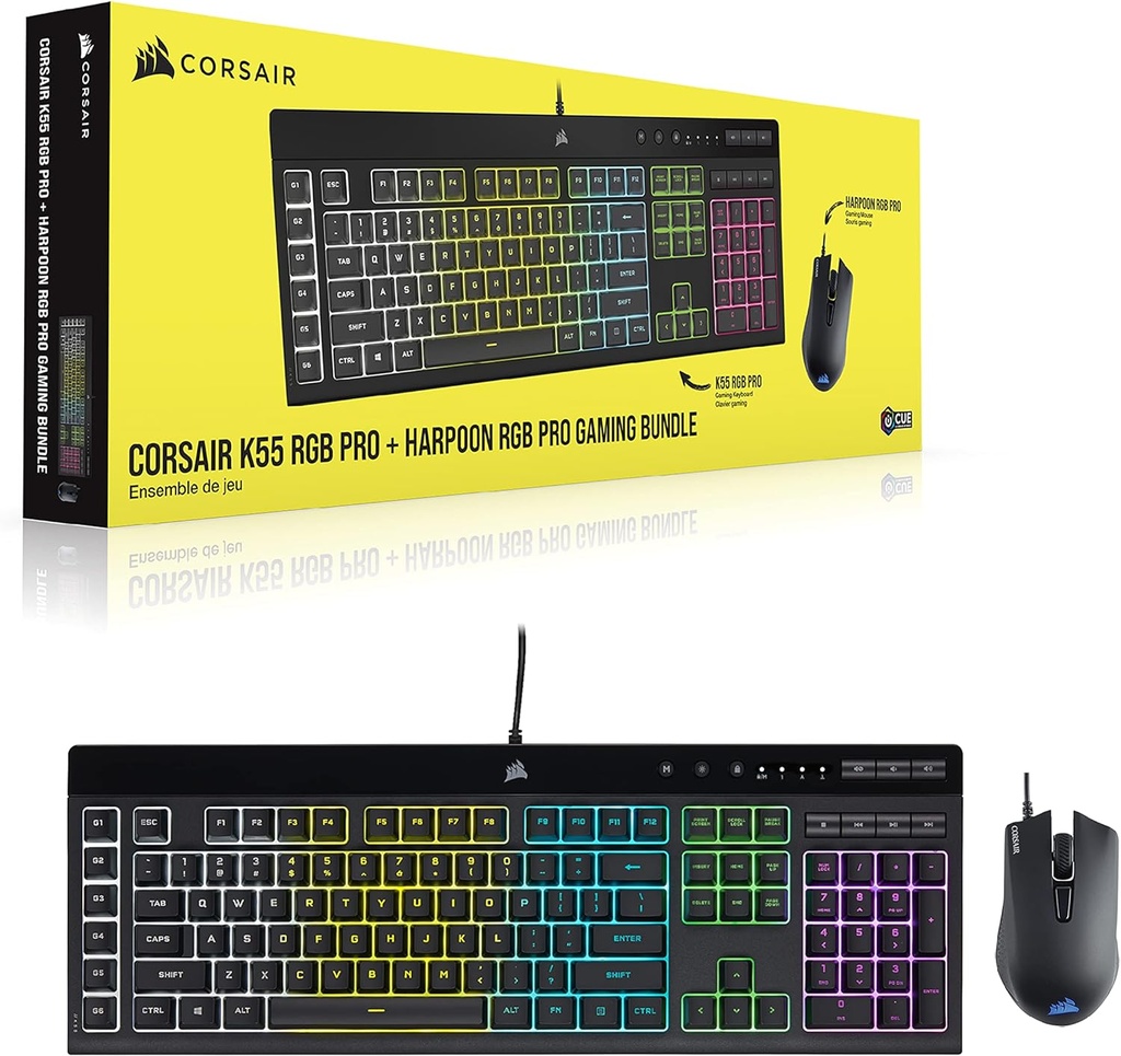 CORSAIR K55 RGB PRO + Harpoon RGB PRO Gaming Bundle