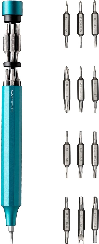 HOTO 24 en 1 Tournevis Précision, 24 Embouts Magnétique en Acier S2