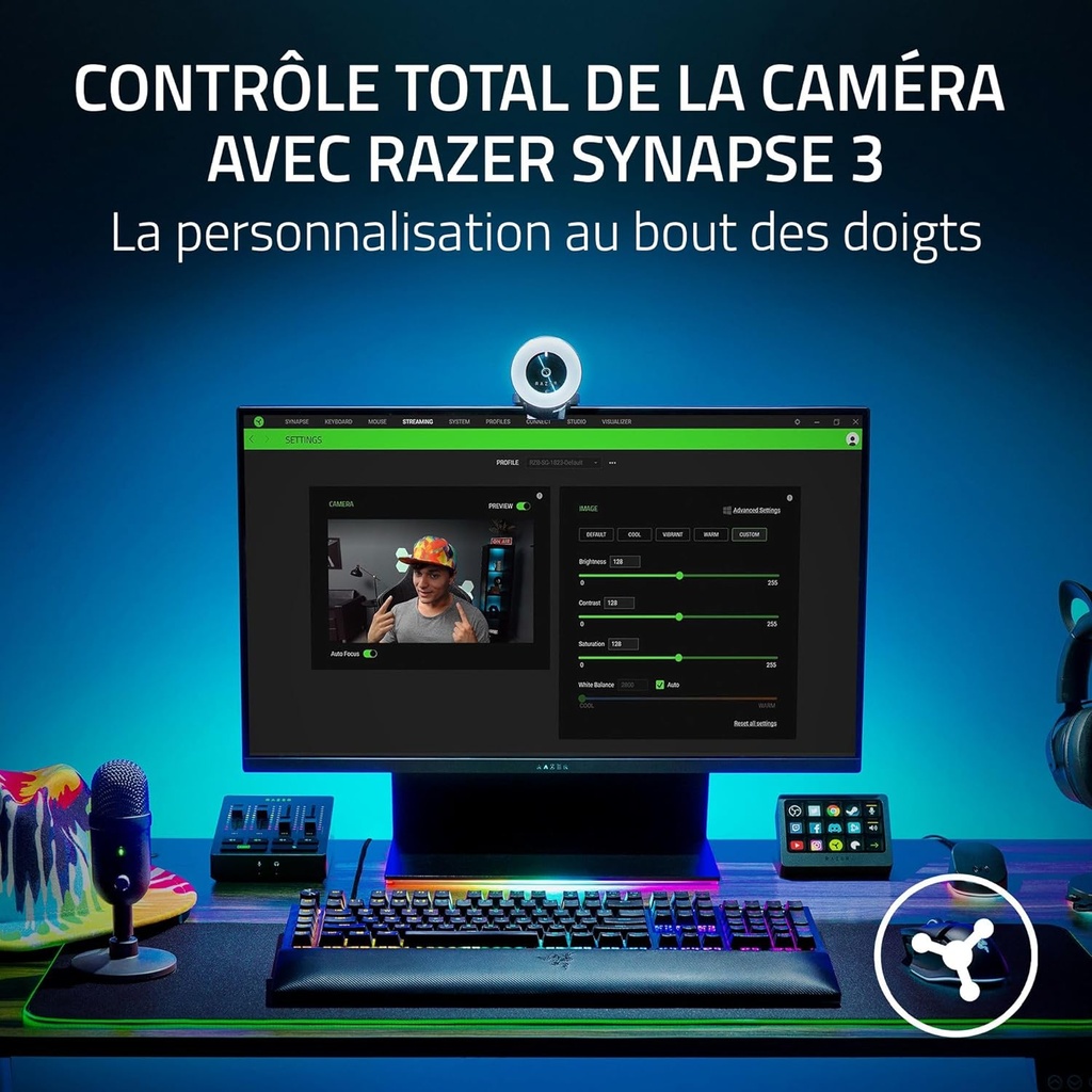 Razer Kiyo - Caméra de Streaming avec éclairage Circulaire 