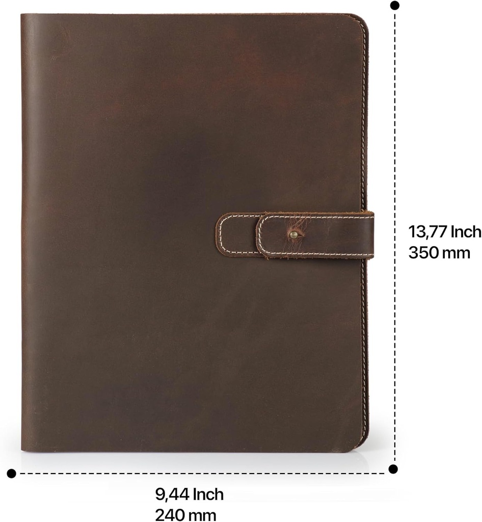 Londo - Housse de Tablette en Cuir véritable avec Deux emplacements pour Cartes et Porte-stylos en Cuir/Apple Pencil (12,9 Pouces Marron)