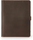 Londo - Housse de Tablette en Cuir véritable avec Deux emplacements pour Cartes et Porte-stylos en Cuir/Apple Pencil (12,9 Pouces Marron)