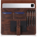 Londo Étui en Cuir véritable pour Tablette avec Deux emplacements pour Cartes et Porte-Stylet Apple (12,9 Pouces Cinnamon)