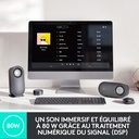 Logitech Z407 Haut-parleurs Bluetooth pour ordinateur avec caisson de basses et contrôle sans fil, son immersif, audio premium avec plusieurs entrées et haut-parleurs USB - Noir