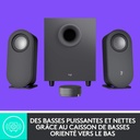 Logitech Z407 Haut-parleurs Bluetooth pour ordinateur avec caisson de basses et contrôle sans fil, son immersif, audio premium avec plusieurs entrées et haut-parleurs USB - Noir