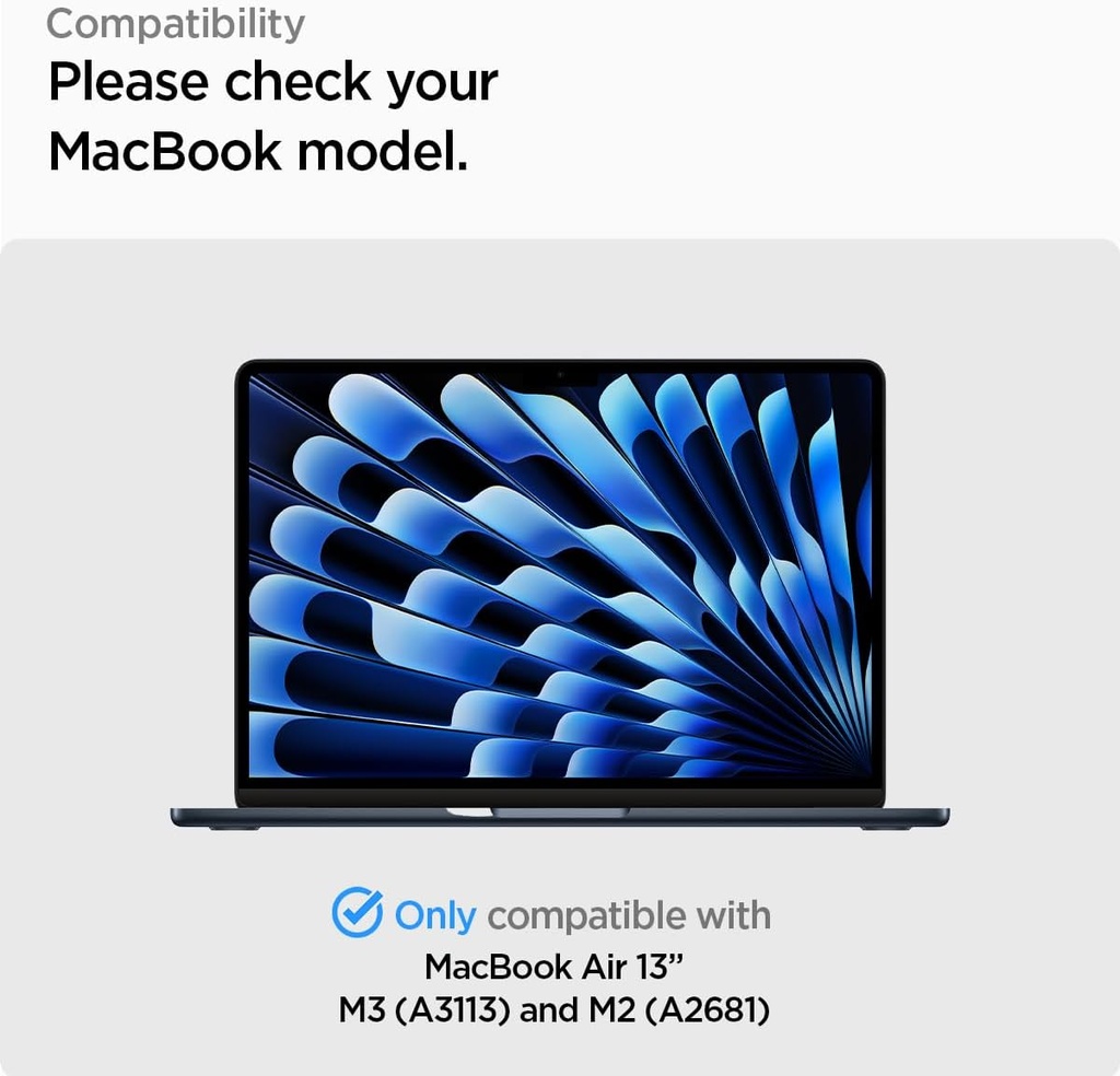 Spigen Thin Fit Coque Compatible avec MacBook Air 13 Pouces M3 (2024) / MacBook Air 13 Pouces M2 A2681 (2022) Protection Rigide - Transparent
