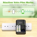 EBL Chargeur Universel de Piles, Chargeur Universel avec 4PCS AA Piles Rechargeables