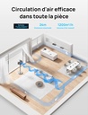 Dreo 23dB Intelligent ventilateur sur pied silencieux, 24M portée, volume d'air 1200m³/h, turbo circulateur, 102CM hauteur, 6 modes, 8 vitesses, oscillation omnidirectionnelle 120°+120°, PolyFan 502S