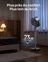 Dreo 23dB Intelligent ventilateur sur pied silencieux, 24M portée, volume d'air 1200m³/h, turbo circulateur, 102CM hauteur, 6 modes, 8 vitesses, oscillation omnidirectionnelle 120°+120°, PolyFan 502S