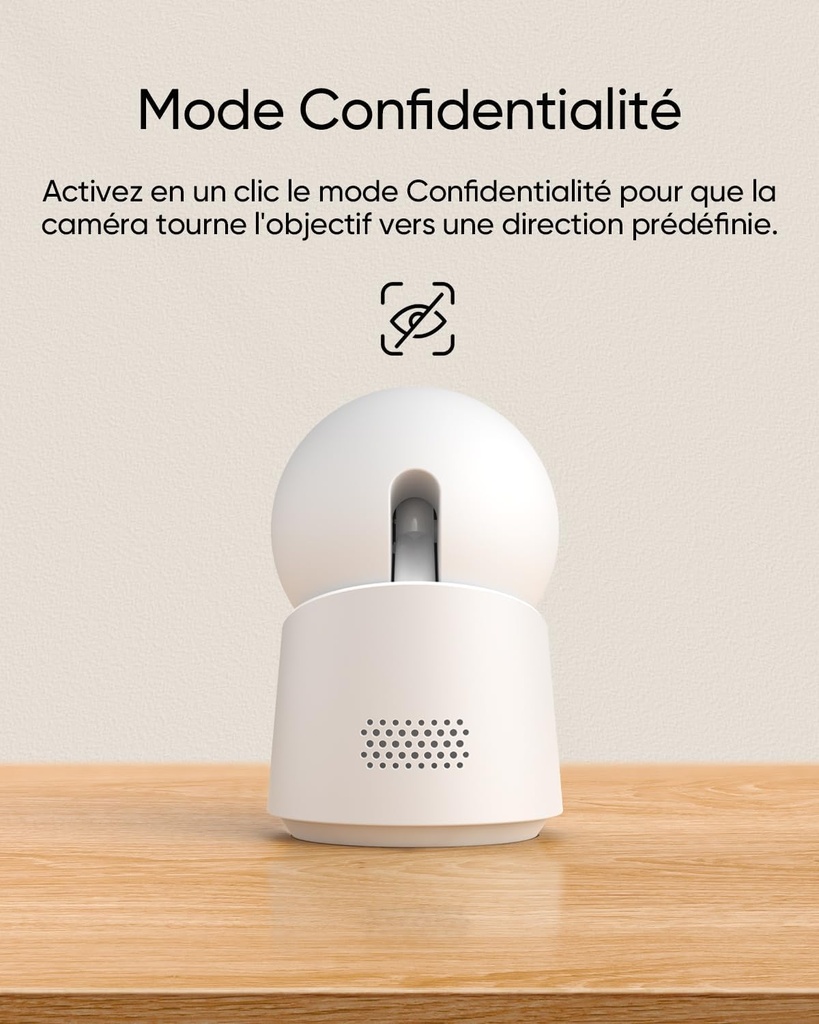 eufy Security Caméra intérieure C220, caméra de Surveillance avec résolution 2K, Rotation 360° et Inclinaison