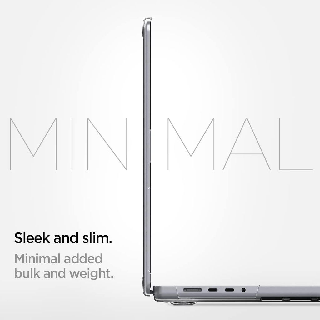 Spigen Thin Fit Coque Rigide Compatible avec Macbook Pro 14 Pouces 2023 2021, M3 / M3 Pro / M3 Max (2023) / M2 Pro / M2 Max / M1 Pro / M1 Max - Transparent