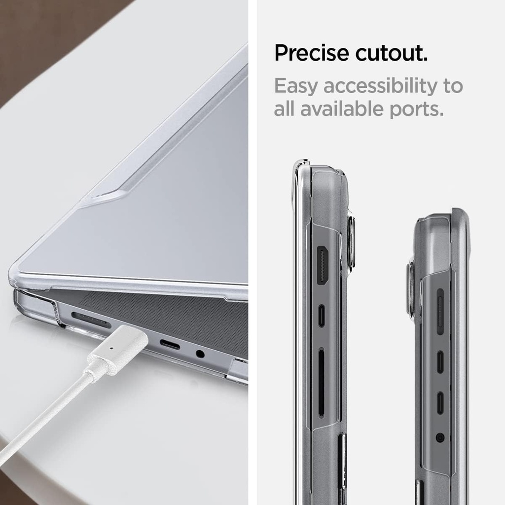 Spigen Thin Fit Coque Rigide Compatible avec Macbook Pro 16 Pouces 2023 2021, M3 Pro / M3 Max (2023) / M2 Pro / M2 Max / M1 Pro / M1 Max - Transparent
