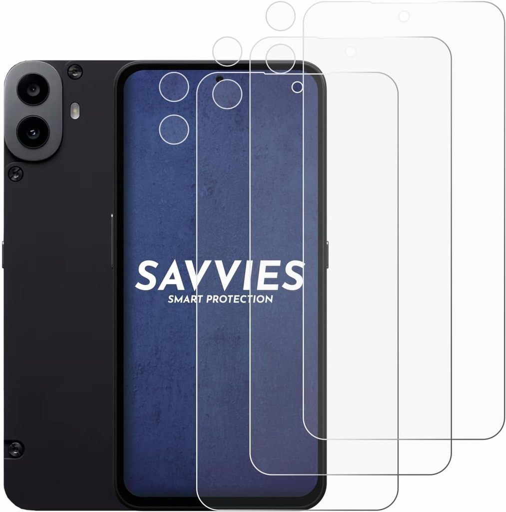 Savvies Protection Ecran pour Nothing CMF Phone 1 (Avant+Caméra) (6 Pièces) - Film Protection Ultra Clair