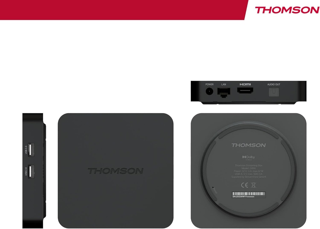 Thomson Streaming Box 240, 4K UHD, Google TV intégré  