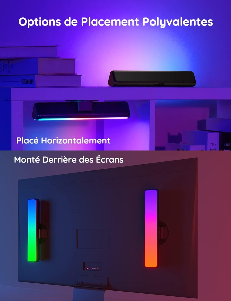 Govee Lampe LED TV, Barres RGBICWW WiFi avec Alexa et Google Assistant