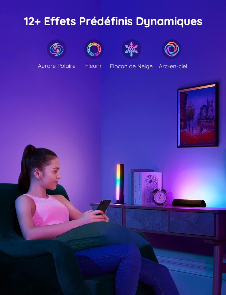 Govee Lampe LED TV, Barres RGBICWW WiFi avec Alexa et Google Assistant