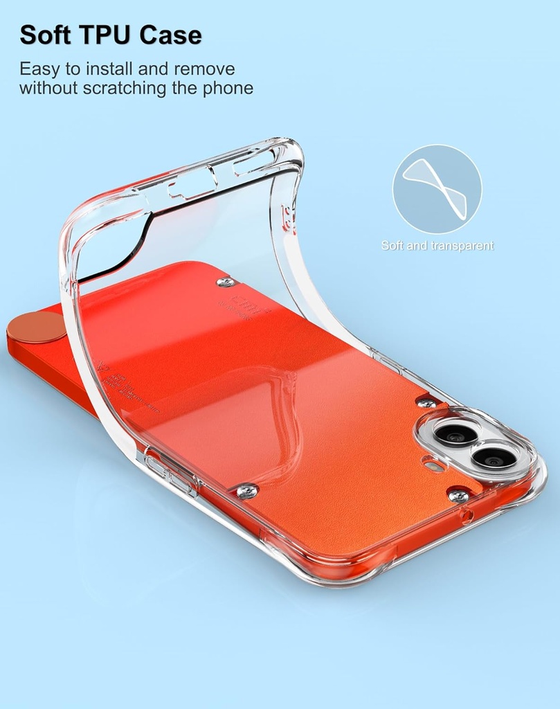 Foluu Coque Transparente pour Nothing CMF Phone 1,protection Fine en Silicone