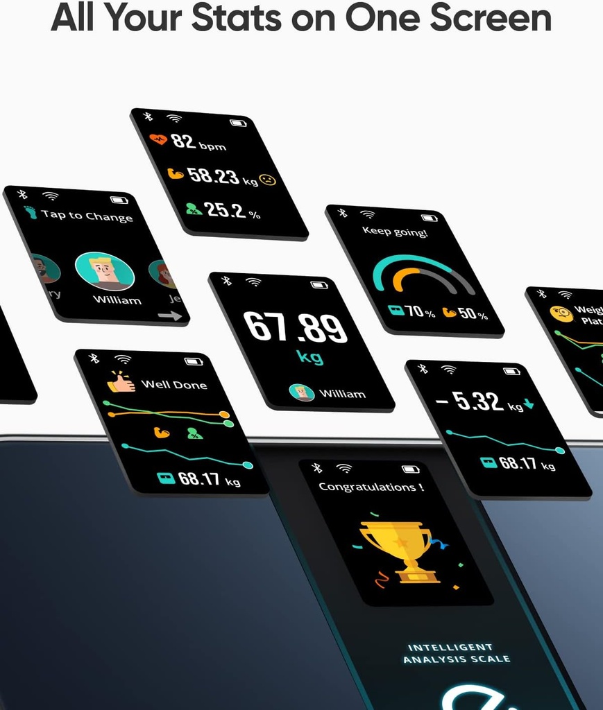 eufy P3 Balance Connectée WIFI, Analyse Intelligente, Mode corps Virtuel 3D,Multi-modes