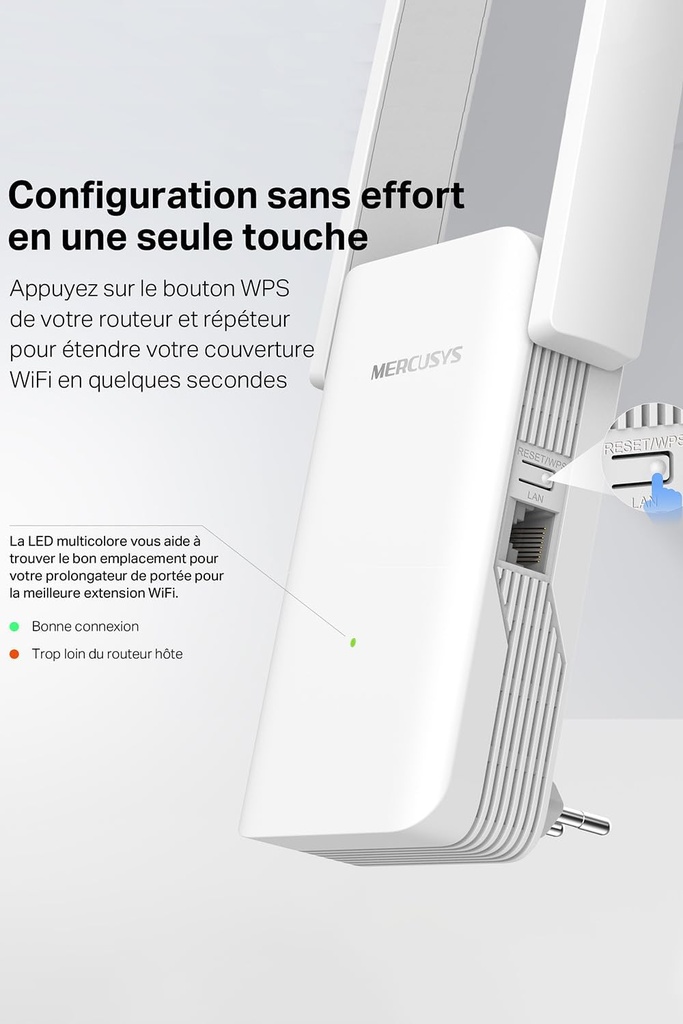 MERCUSYS Répéteur WiFi 6 ME70X, Amplificateur Bi-bande WiFi AX1800 Mbps