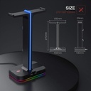 havit 2-en-1  Support Casque, Porte Casque RGB avec 2 Ports USB