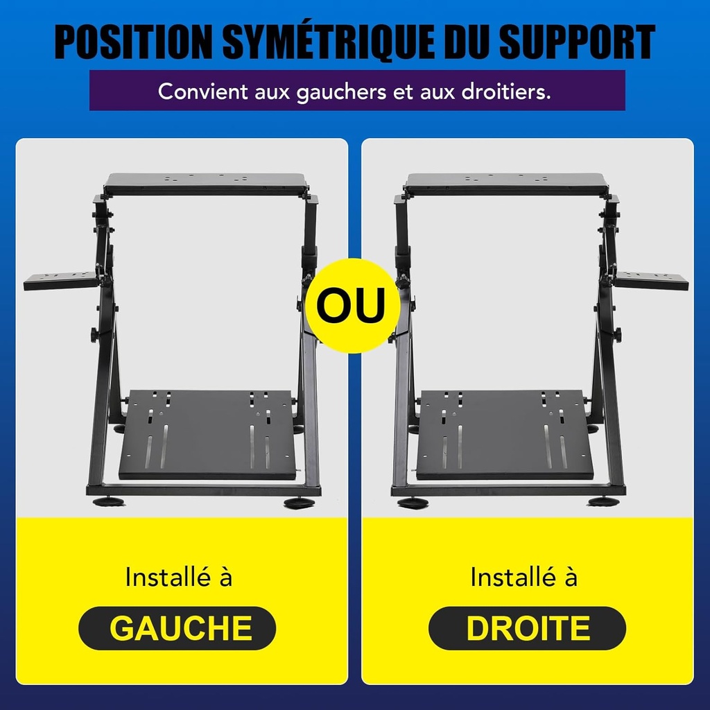 GTPLAYER Support Volant pour G923 G29 G920 T300RST500RS Volant Gaming Retour de Force 