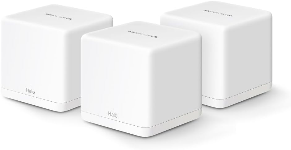 MERCUSYS TP-Link Halo H1500X(3-pack) WiFi 6 Mesh AX1500Mbps , Couverture Jusqu'à 550 m²