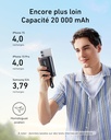 Anker Zolo PowerBank, Batterie Externe Haute Vitesse 20 000 mAh 30 W, Câble USB-C Intégré, pour iPhone 15/15 Pro