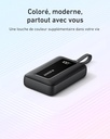 Anker Zolo PowerBank, Batterie Externe Haute Vitesse 20 000 mAh 30 W, Câble USB-C Intégré, pour iPhone 15/15 Pro