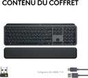 Logitech MX Keys S PLUS Clavier Sans Fil et Repose Poignet, U Rétroéclairé, Ergonomiques, Programmables, Bluetooth(AZERTY  Gris)