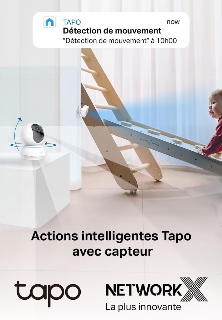 Tapo 2K(3MP) Caméra Surveillance WiFi intérieure 360° C210 Compatible avec Alexa 