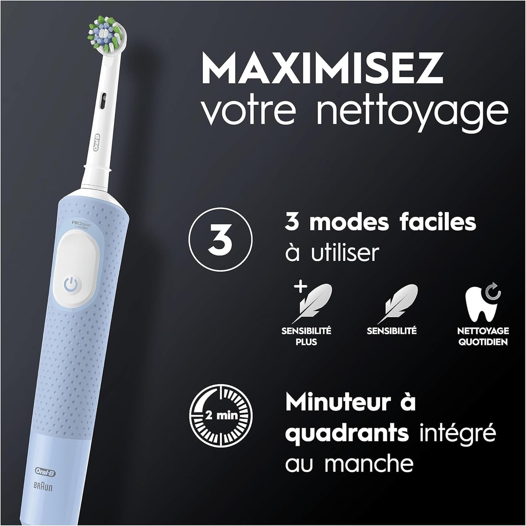 Oral-B Vitality Pro Brosse à Dents Électrique, Bleu, 1 Brossette Nettoyage 