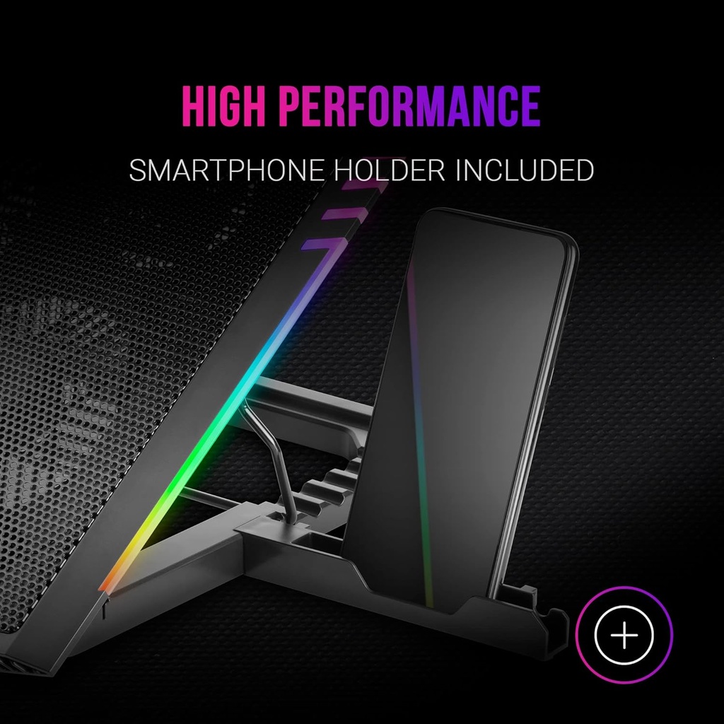 Mars Gaming MNBC5, Refroidisseur PC 19'' ARGB, 6 Ventilateurs,Support Portable