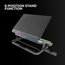 Mars Gaming MNBC7, Base de Refroidissement et support 16", RGB 10 Modes, 6 Ventilateurs contrôlables