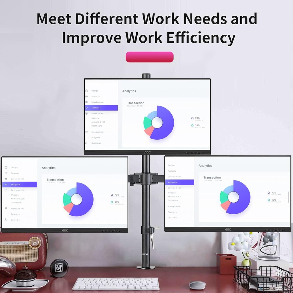 	Suptek support 3 écrans ,moniteur  13-27 pouces 