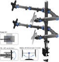 Suptek support de moniteur à 4 Bras, entièrement réglable  de  13" à 27 pouces