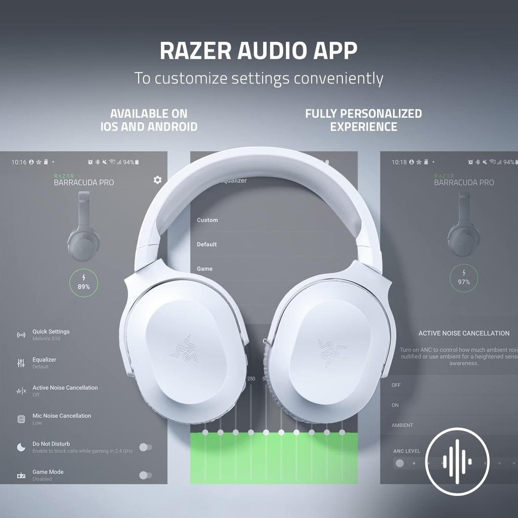  Razer Barracuda X Casque multiplateforme sans fil pour les jeux et les appareils mobiles Haut-parleurs de 40 mm, autonomie 50 Heures 