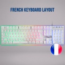 Mars Gaming MK220W Blanc, Clavier Gaming H-Mech Azerty