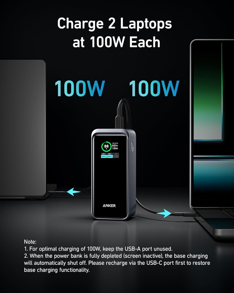 Anker Prime Power Bank, Chargeur Portable 20 000 mAh avec Sortie 200 W