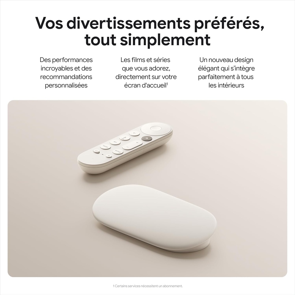 Google TV Streamer 4K – Streaming Rapide sur TV et Recherche vocale Via la télécommande 