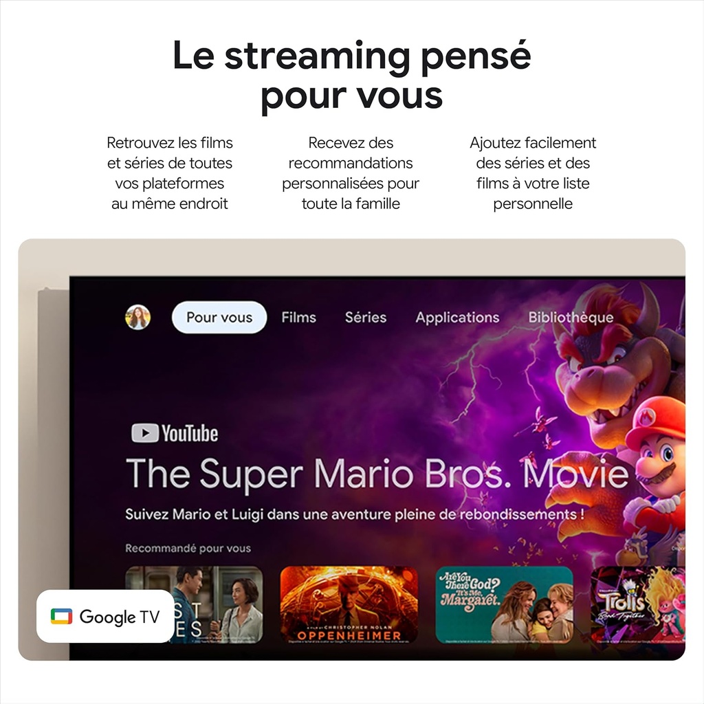 Google TV Streamer 4K – Streaming Rapide sur TV et Recherche vocale Via la télécommande 