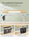 SONGMICS Bureau électrique réglable en hauteur, 70P x 160L x (72-120)H cm,réglable en douceur