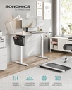 SONGMICS Bureau Électrique Assis-Debout, Bureau Réglable en Hauteur, 60P x 140L x (72-120)H cm, 4 Hauteurs Mémorisables