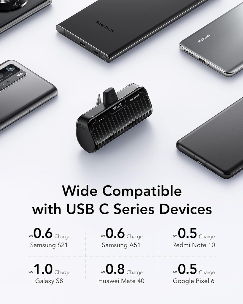 VRURC Mini Batterie Externe 5000mAh avec Support ,20W Charge Rapide Compatible avec iPhone