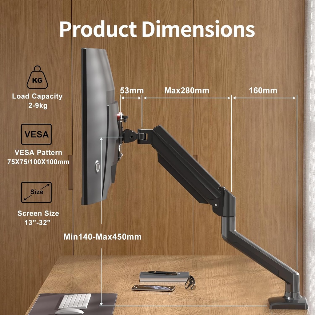 suptek Support Ecran PC pour Moniteur  de 13 à 32 Pouces