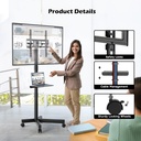 BONTEC Support TV roulettes pour Téléviseurs Plasma/LCD/LED de 23" à 60" avec Étagère