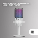 Mars Gaming MMIC-SE, Microphone de Studio ARGB Professionnel, ADC Ultra Haute Définition 196kHz 24-bit,Support Anti -Choc+ Filtre Métallique Pop Mesh