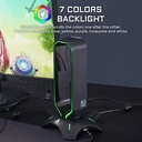 The G-Lab K-Stand Radon Support pour Casque/Micro-Casque Gaming - Rétro-éclairage RGB, Hub USB 2 x 2.0, Base antidérapante