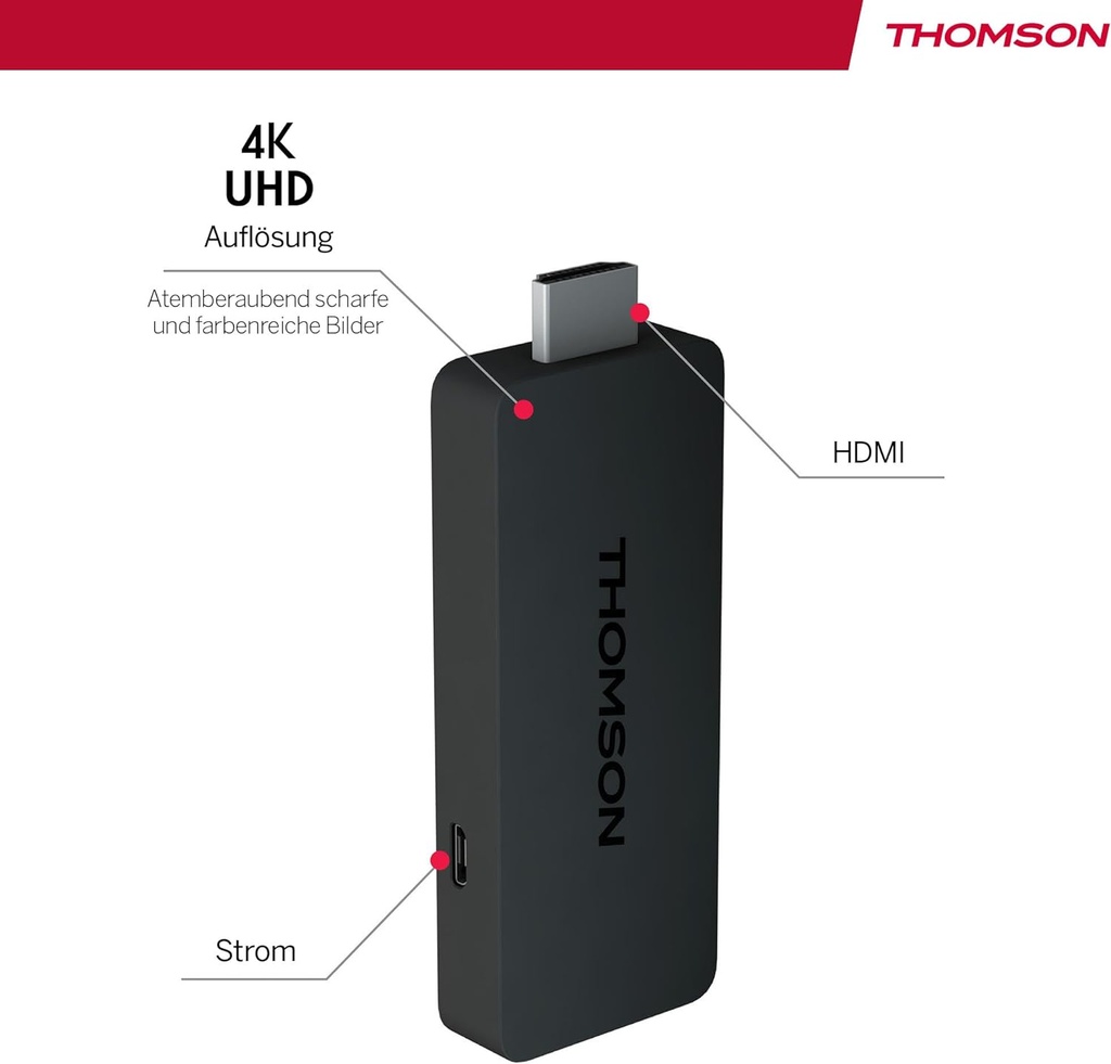 Thomson Streaming Stick 140, 4K UHD, Google TV