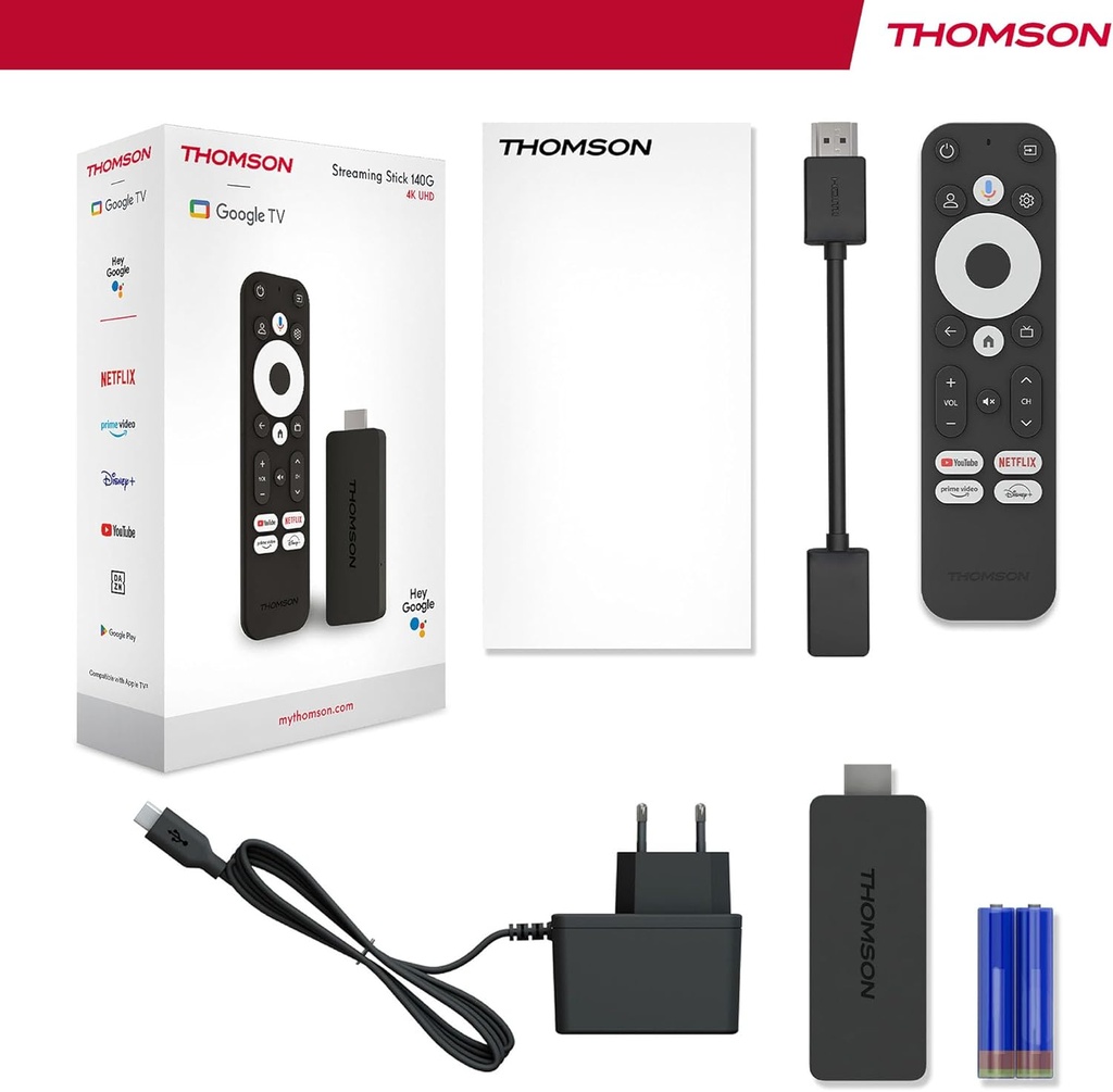 Thomson Streaming Stick 140, 4K UHD, Google TV