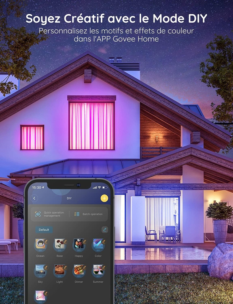 Govee Ruban LED, 10m Bluetooth RGB Bande LED Intellige, App Contrôlente H613B