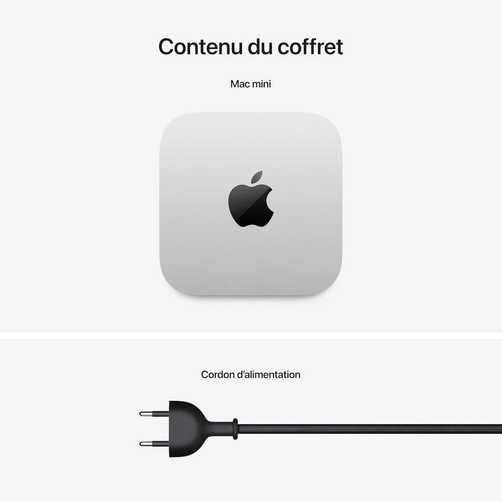 Apple Mac Mini 512 Go SSD 24 Go RAM Puce M4 CPU 10 Coeurs GPU 10 Coeurs